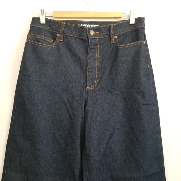 NWT Land's End Dark Wash Recover Wide Leg Jeans Size 12/ 32 Inseam - Picture 3 of 9